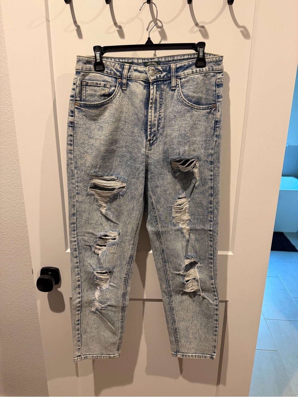 Light Wash Distressed Mom Jeans